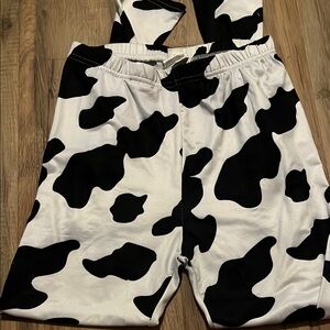 SHEIN Black and White Cow Print Kids Pajama Bottoms